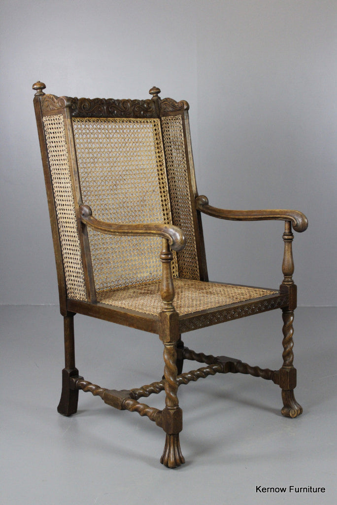 Caned Wing Chair - Kernow Furniture