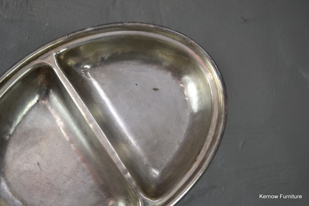 Vintage EPNS Oval Divided Serving Dish Bowl - Kernow Furniture