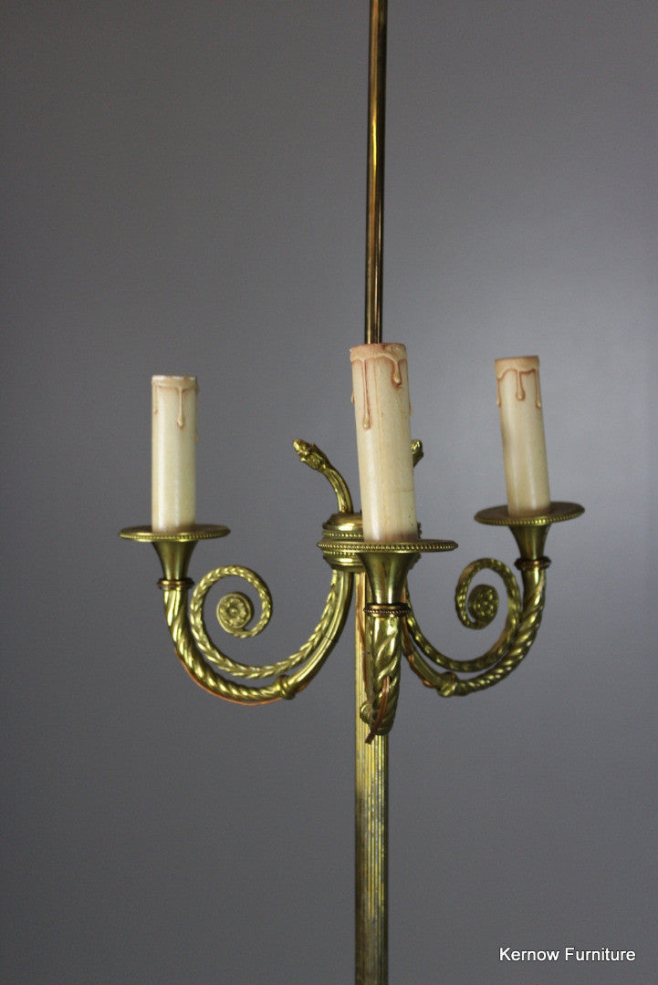 French Brass Standard Lamp - Kernow Furniture