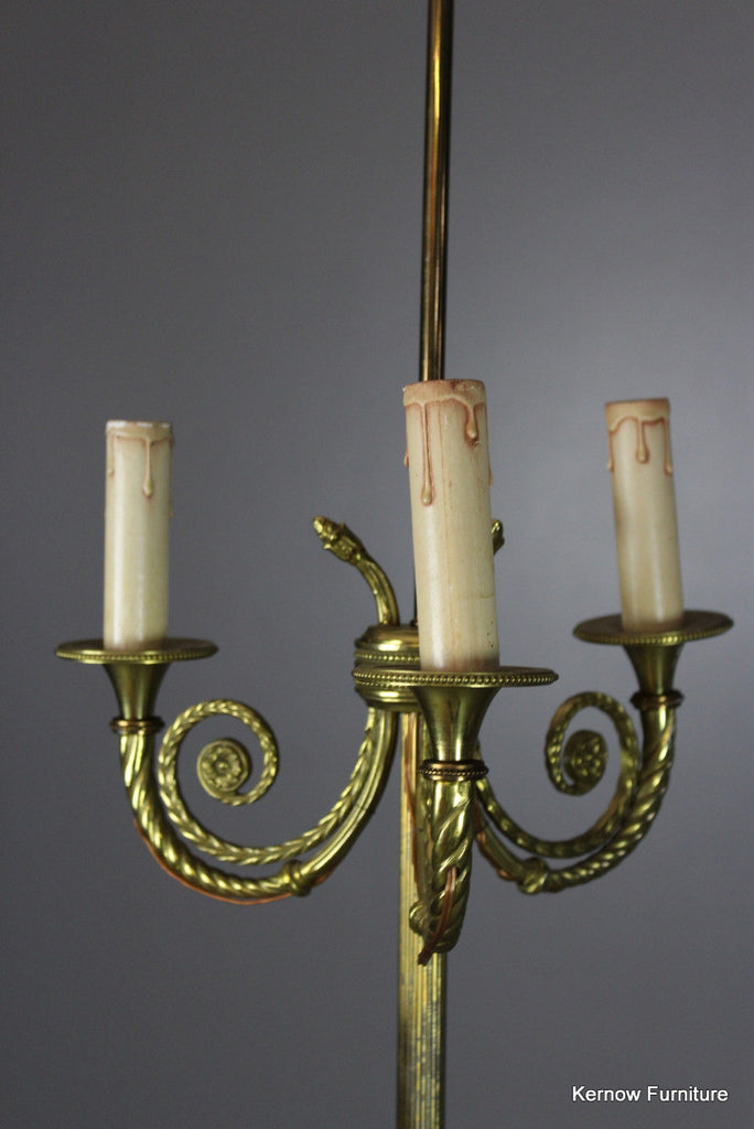 French Brass Standard Lamp - Kernow Furniture