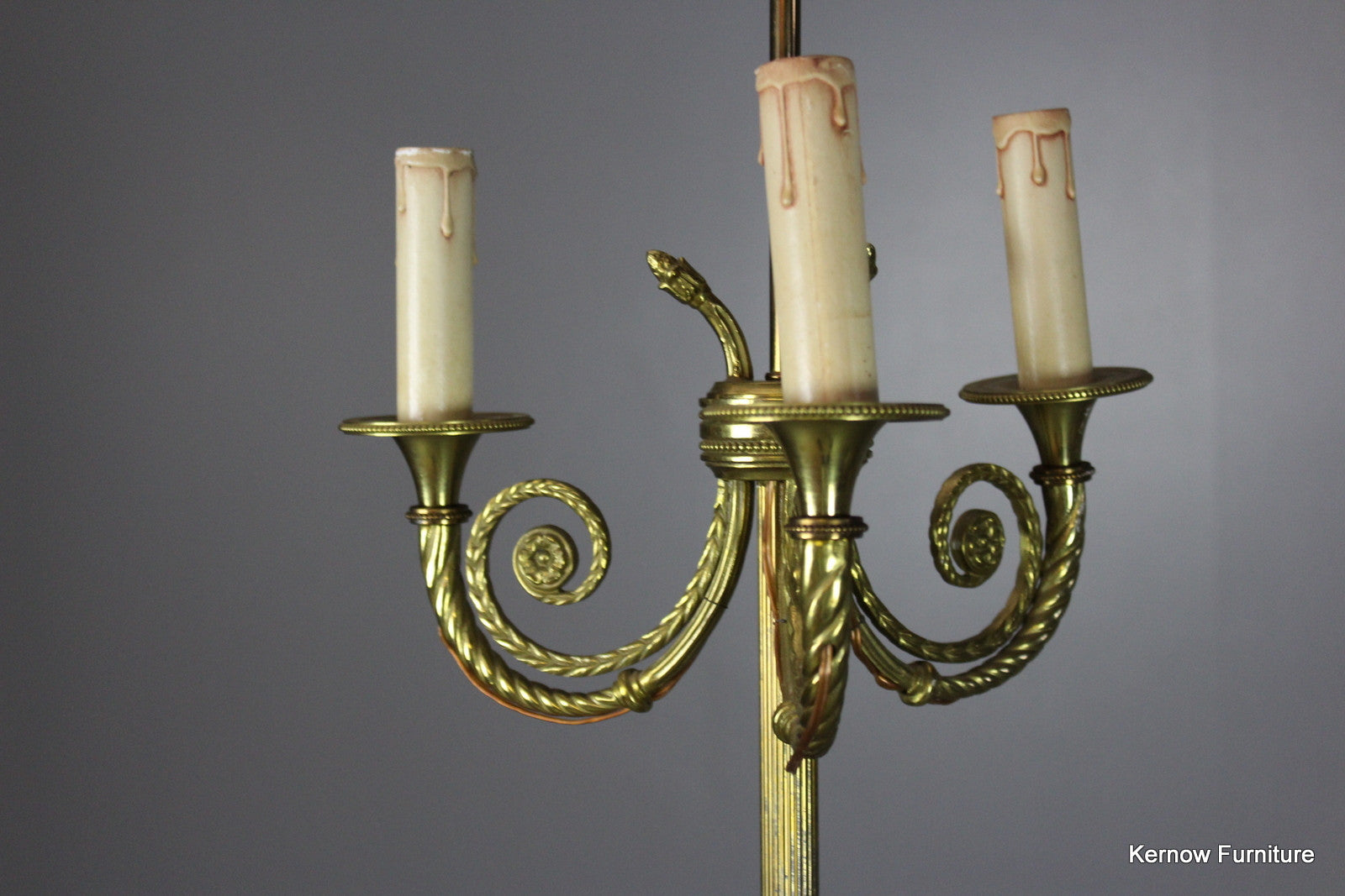 French Brass Standard Lamp - Kernow Furniture