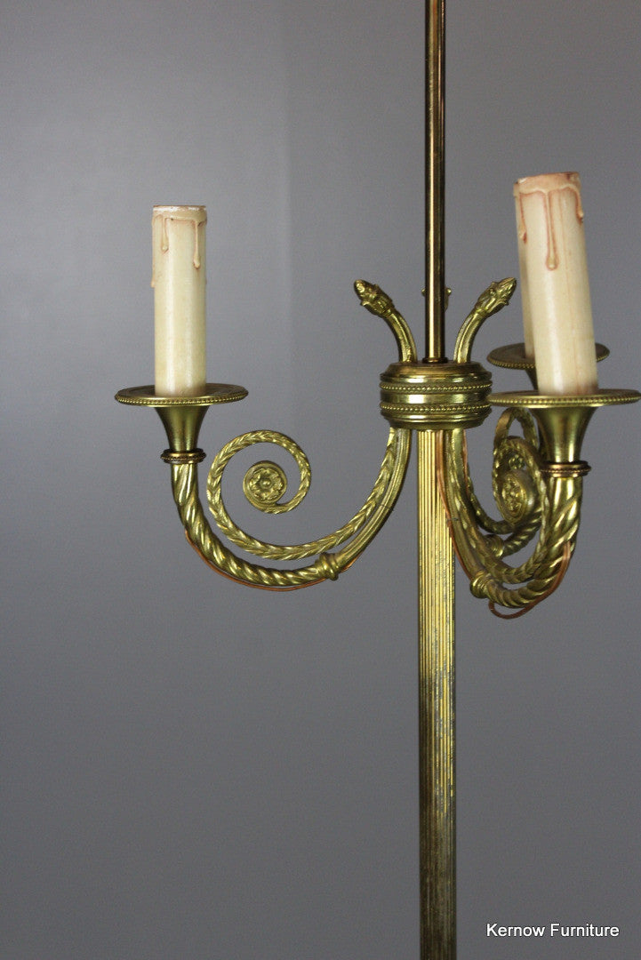 French Brass Standard Lamp - Kernow Furniture