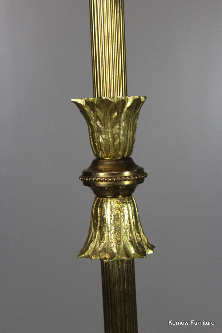 French Brass Standard Lamp - Kernow Furniture