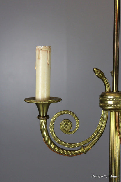 French Brass Standard Lamp - Kernow Furniture