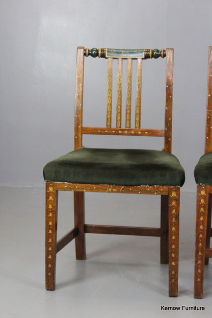 Pair Painted Dining Chairs - Kernow Furniture