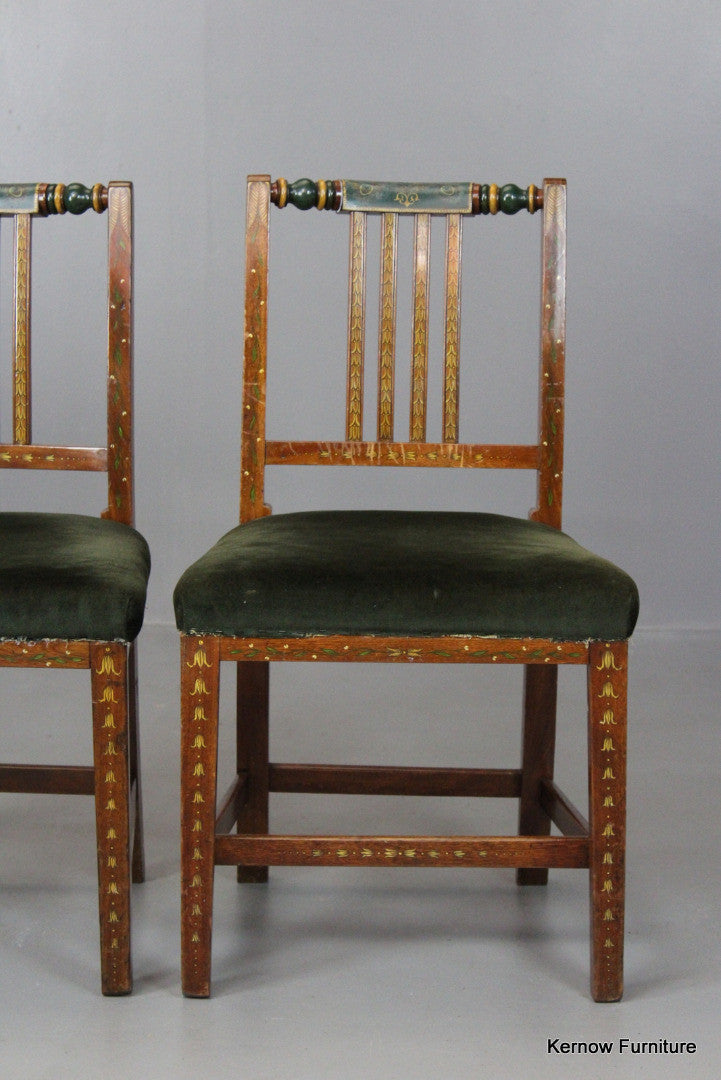 Pair Painted Dining Chairs - Kernow Furniture