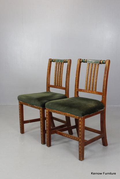 Pair Painted Dining Chairs - Kernow Furniture