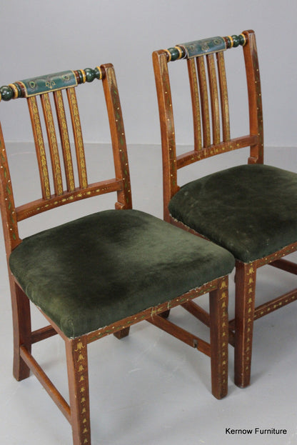 Pair Painted Dining Chairs - Kernow Furniture