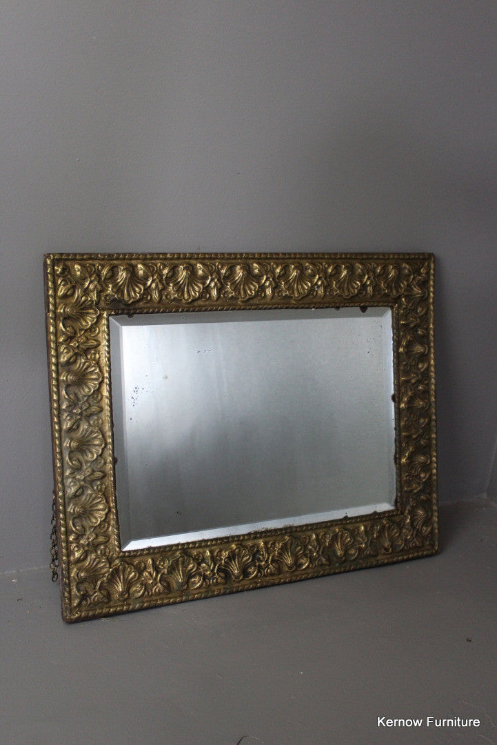 Pressed Brass Rectangular Mirror - Kernow Furniture