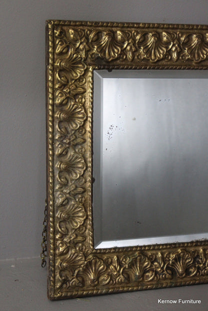 Pressed Brass Rectangular Mirror - Kernow Furniture