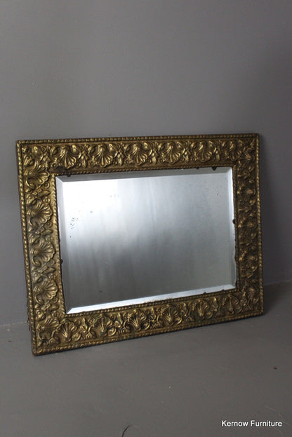 Pressed Brass Rectangular Mirror - Kernow Furniture