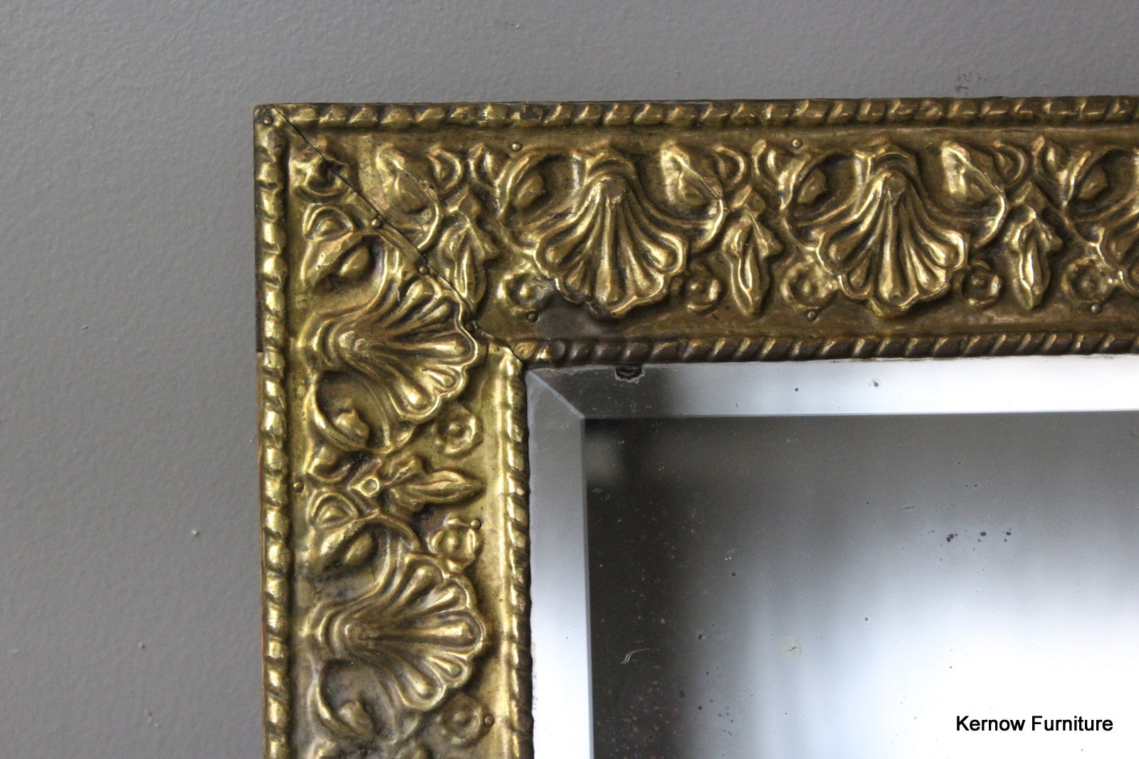 Pressed Brass Rectangular Mirror - Kernow Furniture