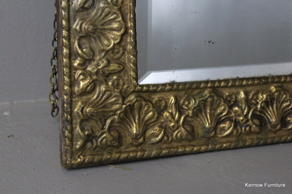 Pressed Brass Rectangular Mirror - Kernow Furniture