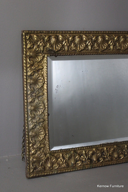 Pressed Brass Rectangular Mirror - Kernow Furniture