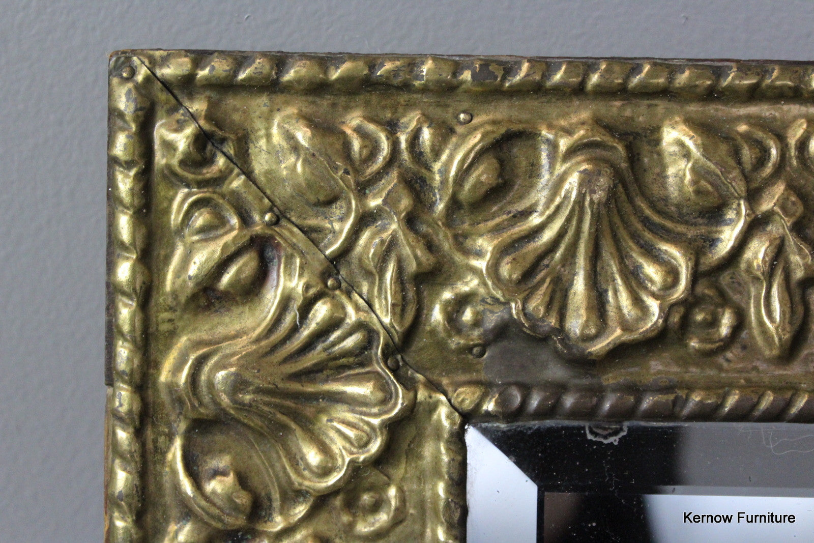 Pressed Brass Rectangular Mirror - Kernow Furniture