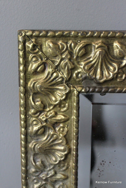 Pressed Brass Rectangular Mirror - Kernow Furniture