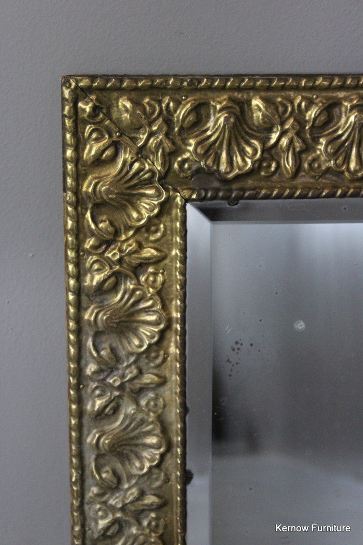 Pressed Brass Rectangular Mirror - Kernow Furniture