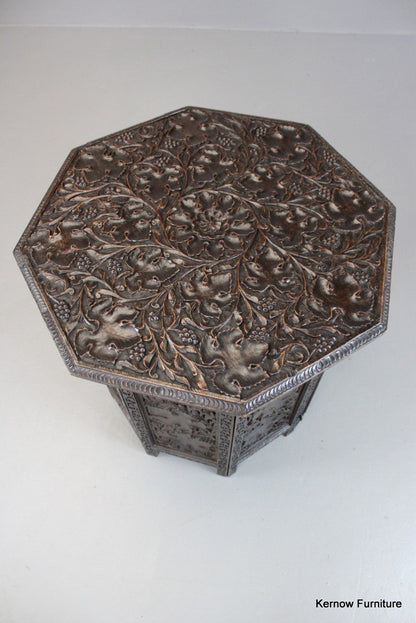 Octagonal Carved Indian Table - Kernow Furniture