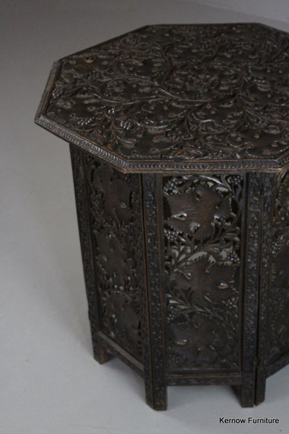 Octagonal Carved Indian Table - Kernow Furniture