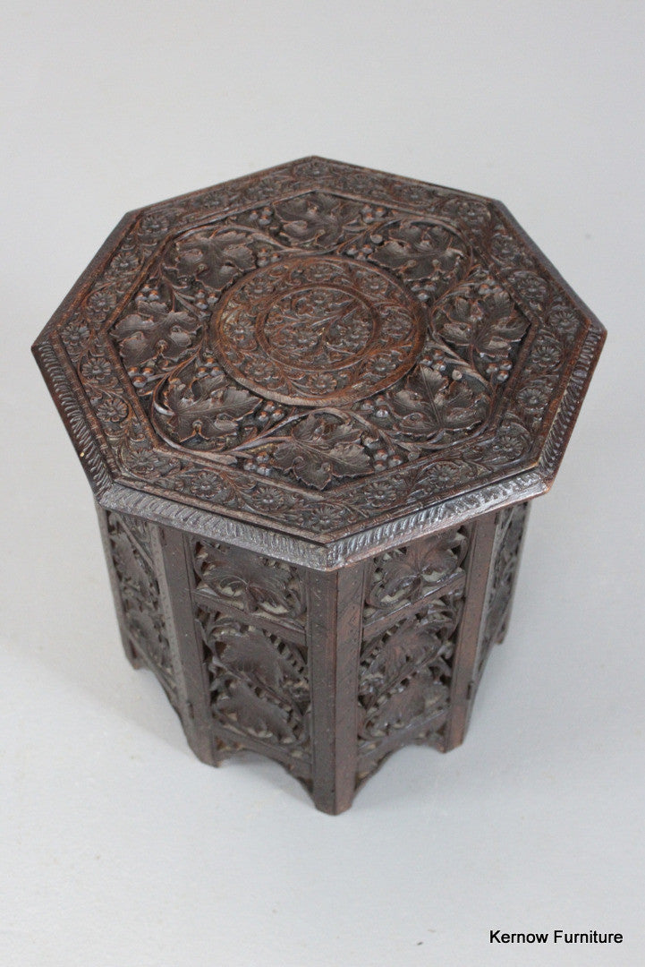 Small Eastern Carved Table - Kernow Furniture