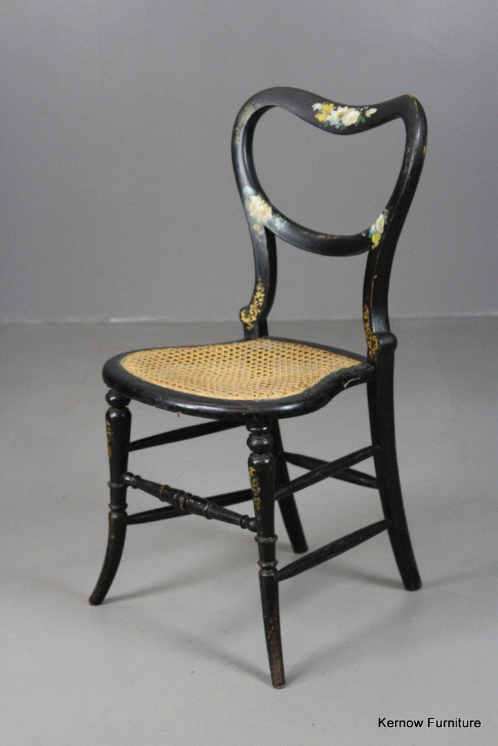 Antique Ebonised Occasional Chair - Kernow Furniture