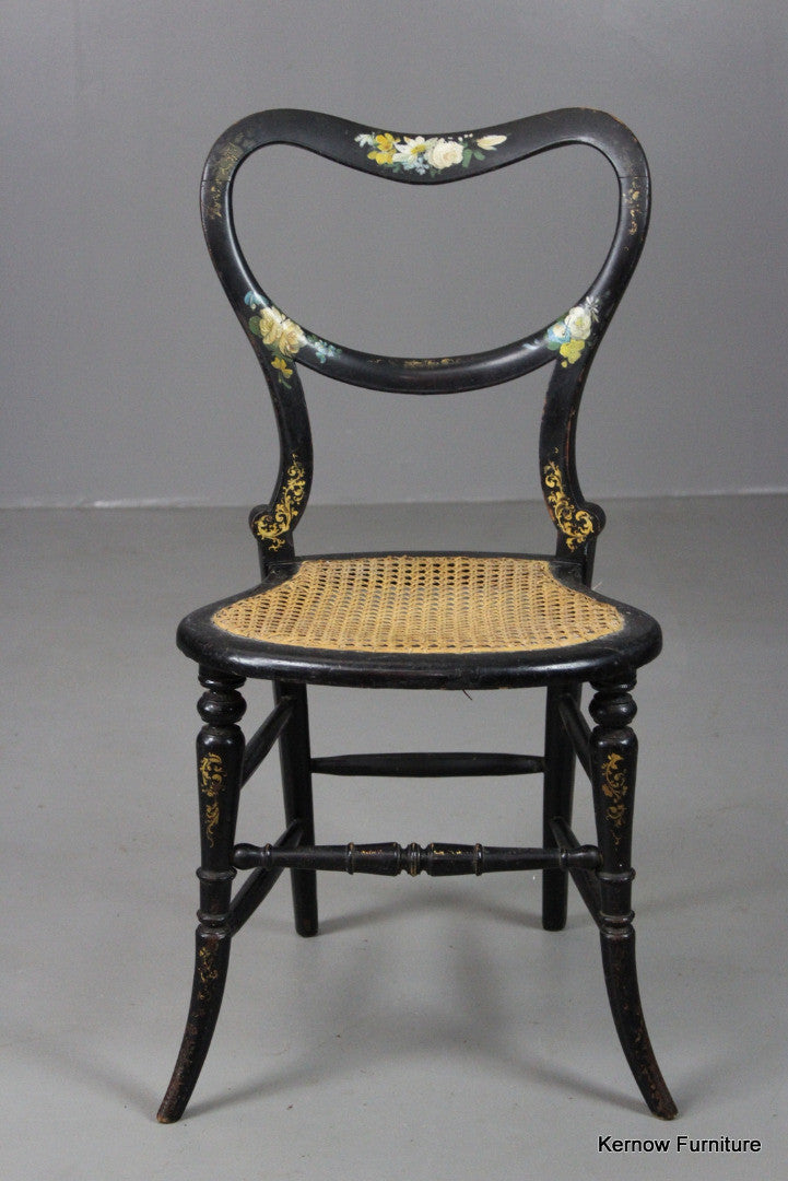 Antique Ebonised Occasional Chair - Kernow Furniture