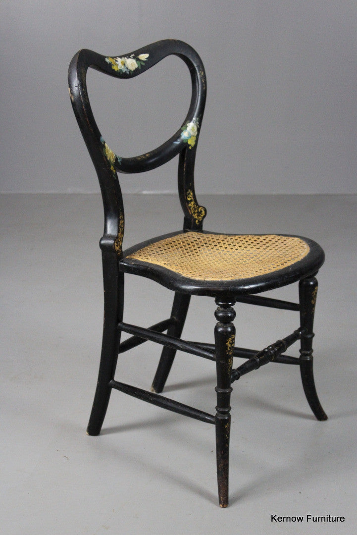 Antique Ebonised Occasional Chair - Kernow Furniture