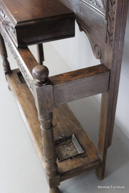 Antique Green Man Oak Hall Stand - Kernow Furniture