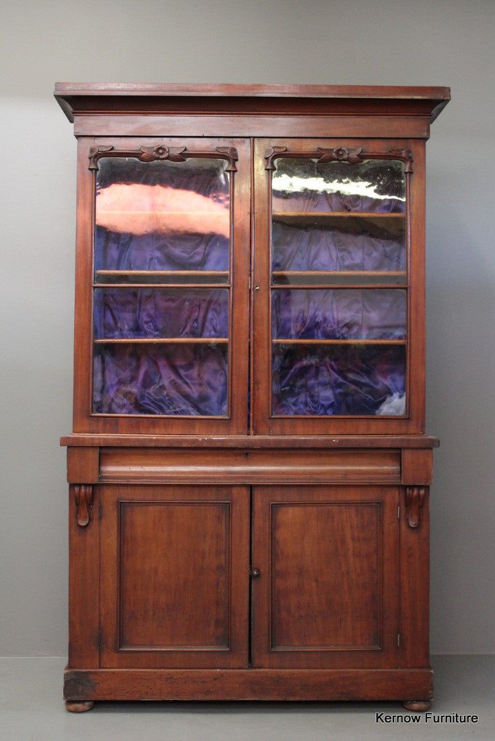 Victorian Glazed Mahogany Bookcase - Kernow Furniture