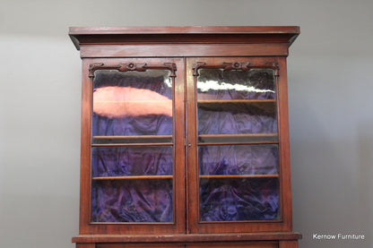 Victorian Glazed Mahogany Bookcase - Kernow Furniture