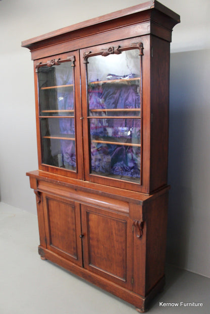 Victorian Glazed Mahogany Bookcase - Kernow Furniture