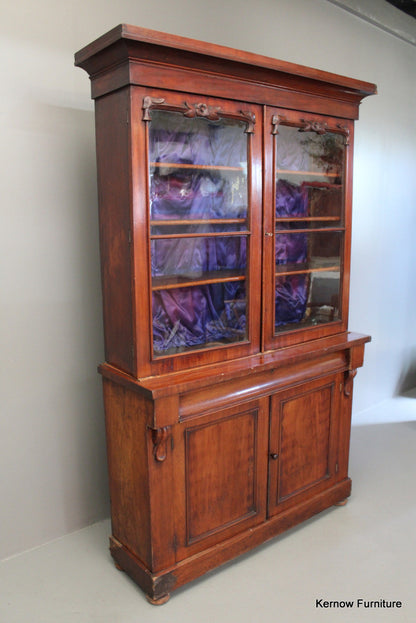 Victorian Glazed Mahogany Bookcase - Kernow Furniture