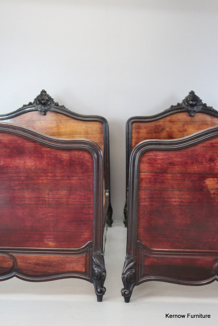 Pair Antique French Rosewood Beds - Kernow Furniture