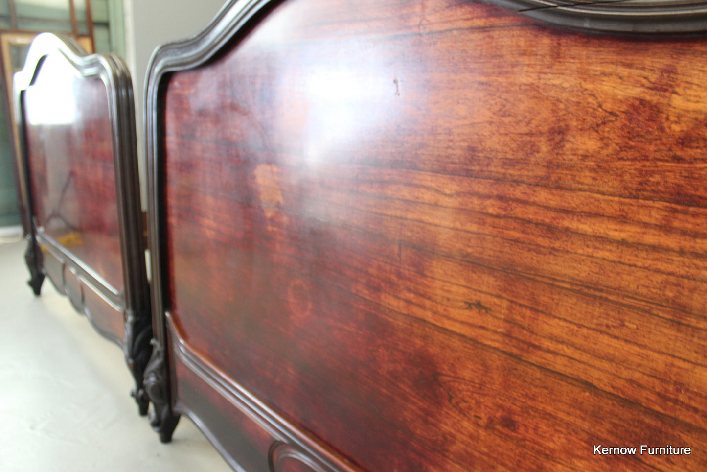 Pair Antique French Rosewood Beds - Kernow Furniture