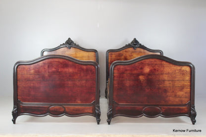 Pair Antique French Rosewood Beds - Kernow Furniture