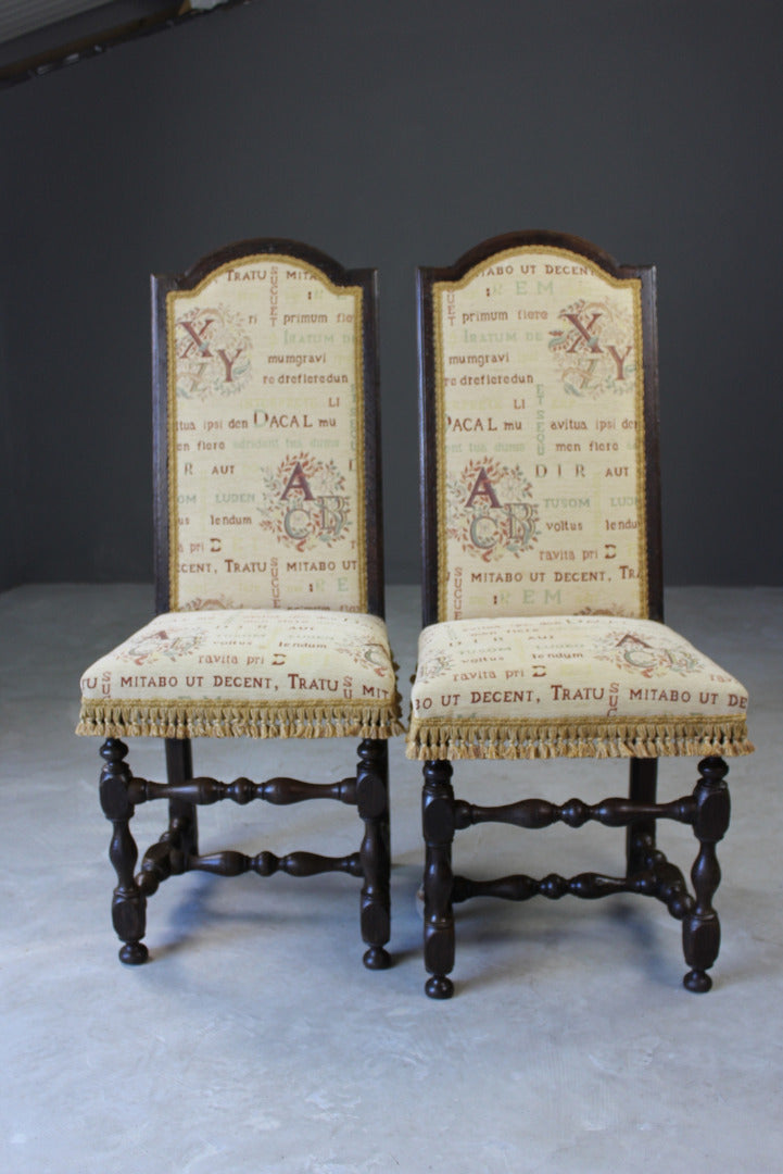 Pair 17th Century Style Dining Chairs - Kernow Furniture