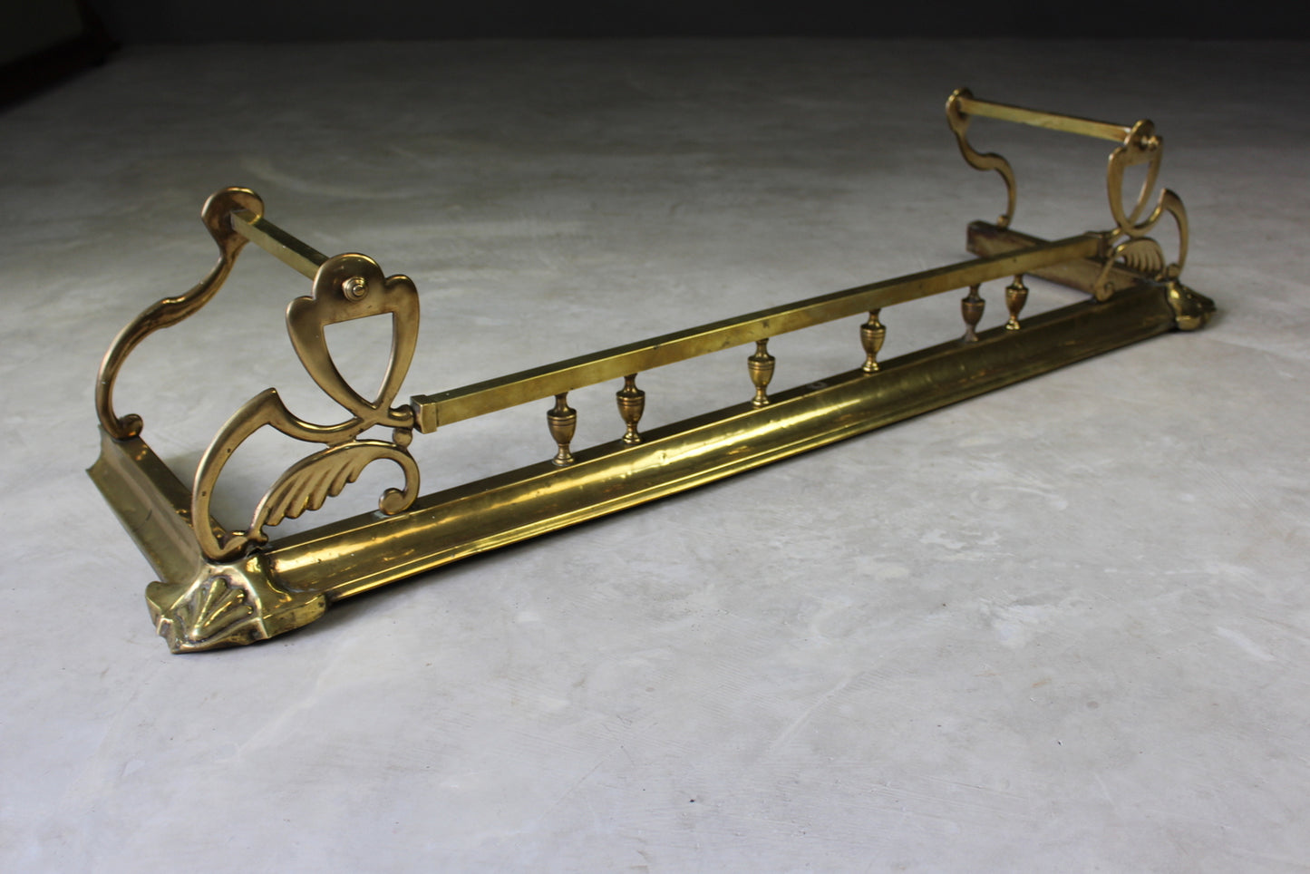 Art Nouveau Brass Fire Fender - Kernow Furniture