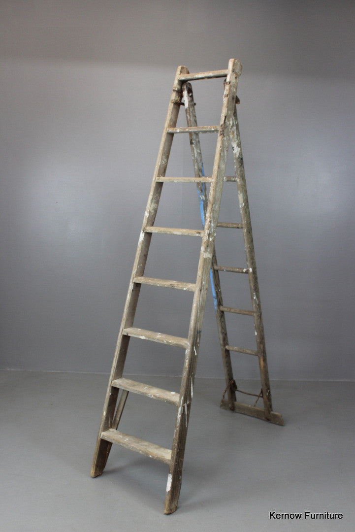 Large Wooden Ladder - Kernow Furniture