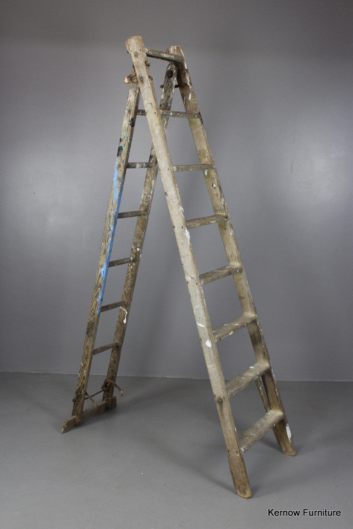 Large Wooden Ladder - Kernow Furniture