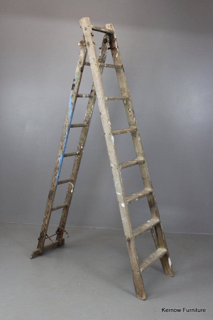 Large Wooden Ladder - Kernow Furniture