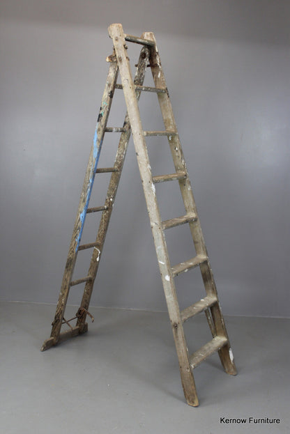 Large Wooden Ladder - Kernow Furniture