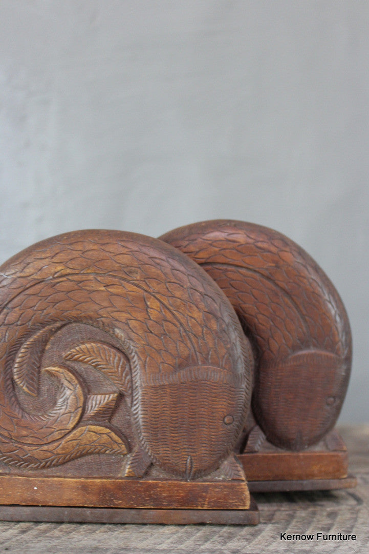 Pair Carved Bookends - Kernow Furniture