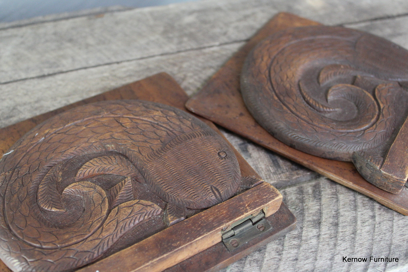 Pair Carved Bookends - Kernow Furniture