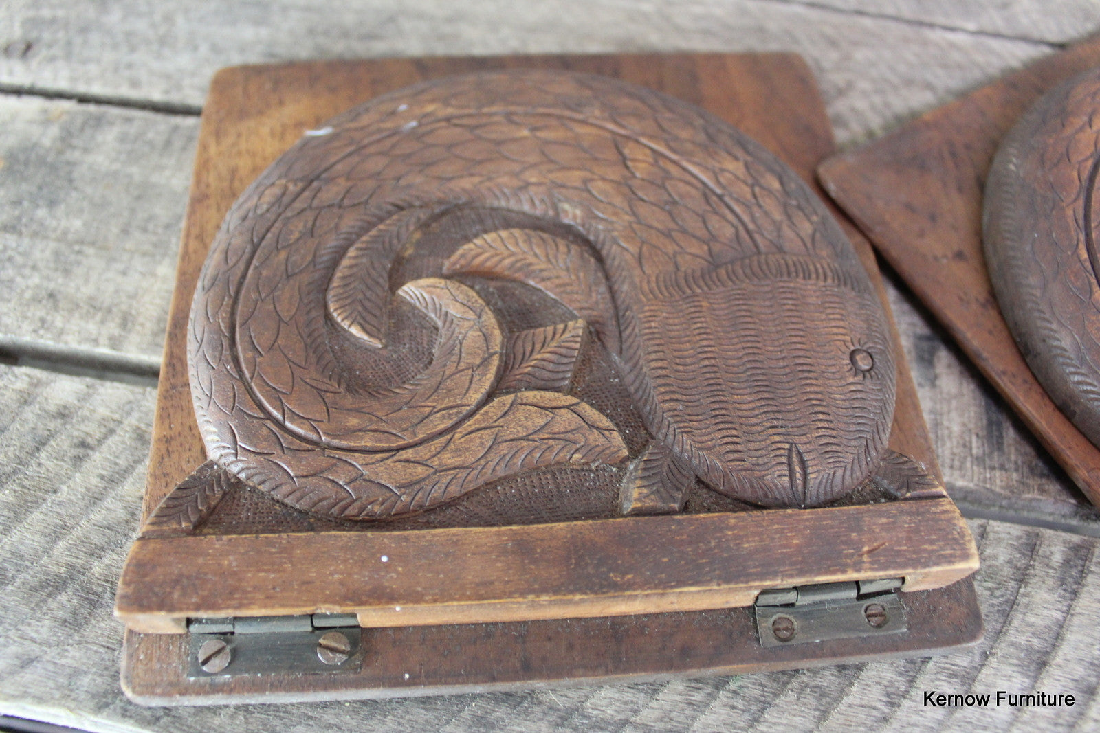 Pair Carved Bookends - Kernow Furniture