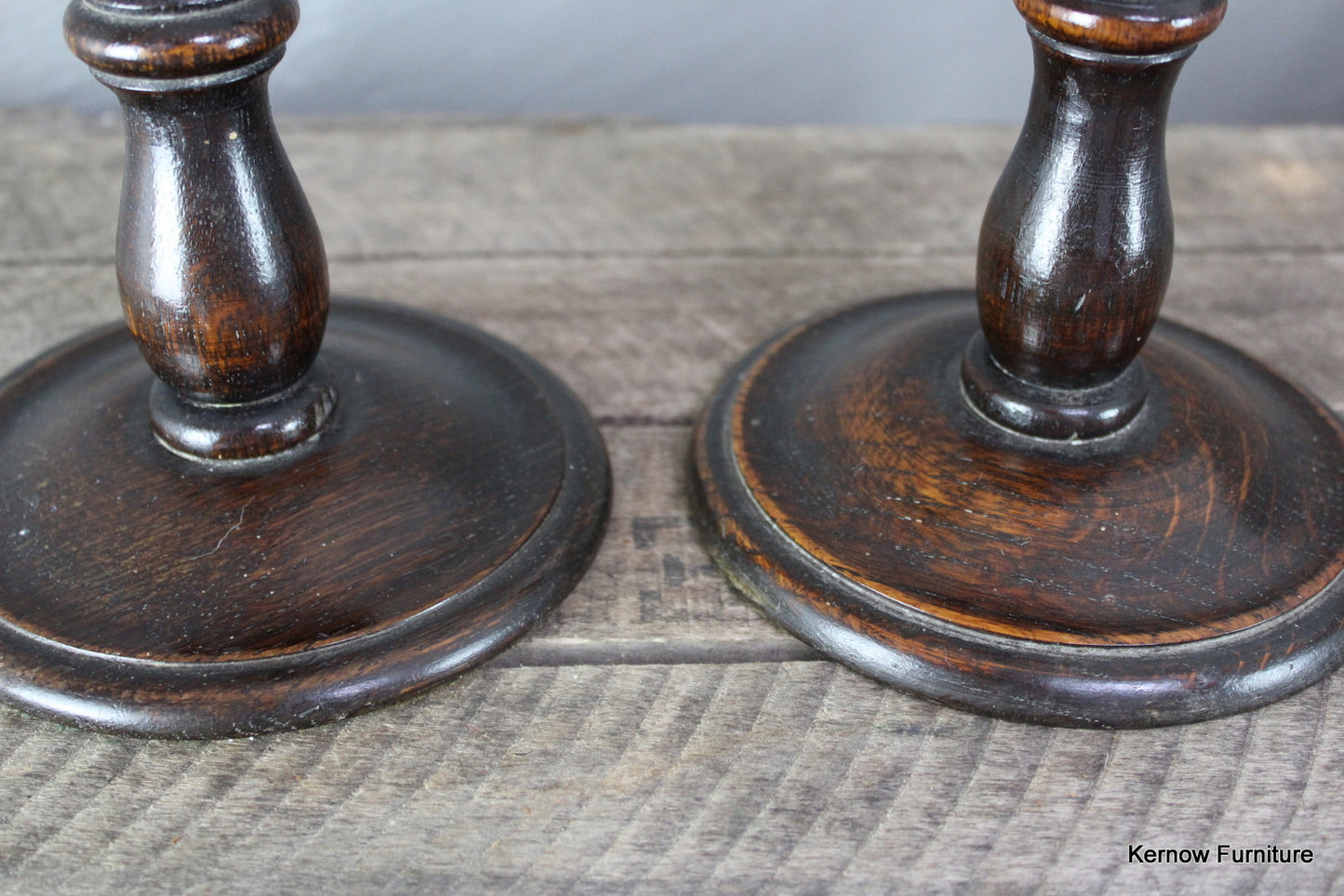 Oak Barley Twist Candlesticks - Kernow Furniture