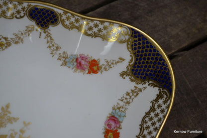 Wedgwood Diamond Shape Serving Dish Floral Blue & Gilt X3848 - Kernow Furniture