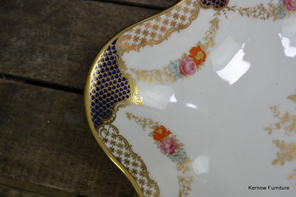 Wedgwood Diamond Shape Serving Dish Floral Blue & Gilt X3848 - Kernow Furniture