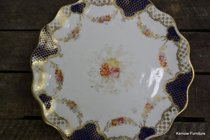 6 x Wedgwood Dessert Plate Blue & Gilt X3848 - Kernow Furniture