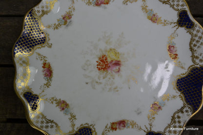 6 x Wedgwood Dessert Plate Blue & Gilt X3848 - Kernow Furniture