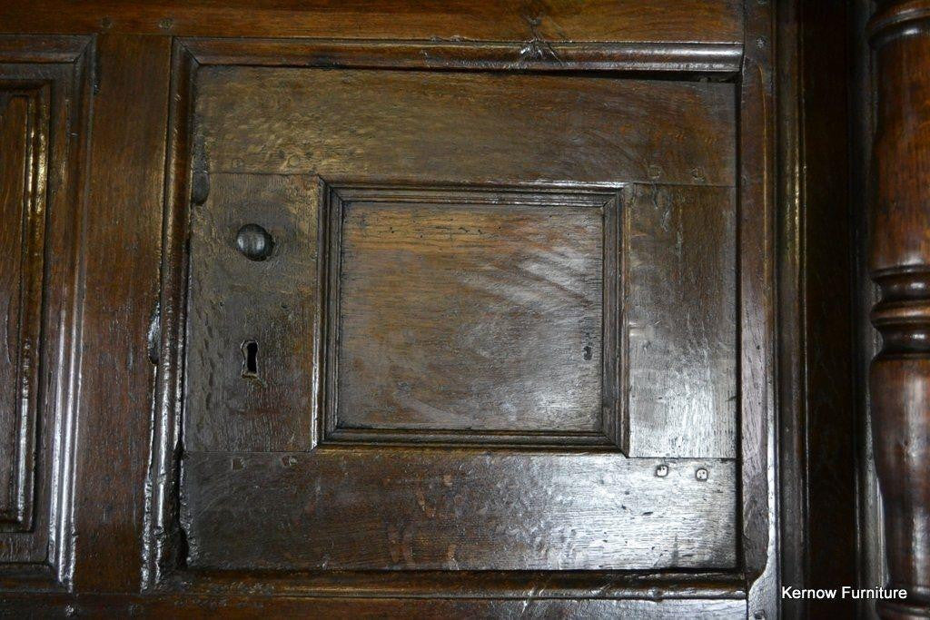 Antique 17th Century Vernacular Rustic Oak Court Cupboard - Kernow Furniture